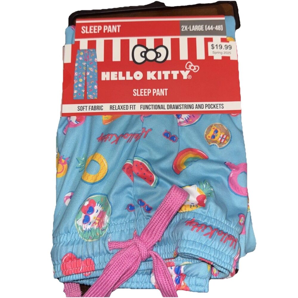 Hello Kitty Drawstring & Pockets Woman's Soft Sleep/Lounge Pants 2XL